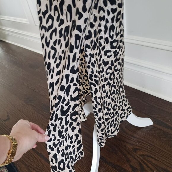 MILLY Silk Leopard Print Draped Cowl Neck Sexy Spaghetti Strap Slip Dress S/M - Picture 6 of 16